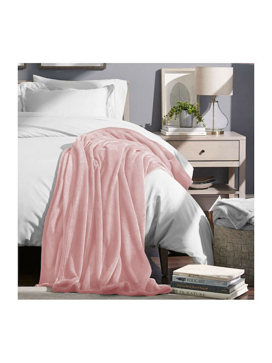 TnS Super Soft Blanket Fleece Single 150x220cm Baby Pink