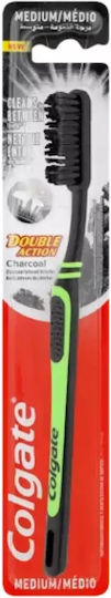 Colgate Double Action Charcoal Toothbrush Medium Black/Green