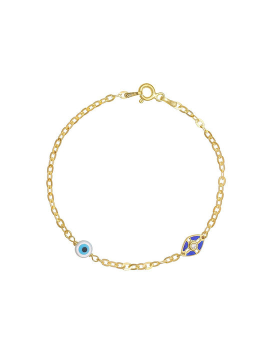 Hypoallergenic Kids Bracelet Silver 925 Evil Eye Enamel Element