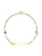 Silver 925 Children's ID Bracelet with Evil Eye and Unicorn Enamel