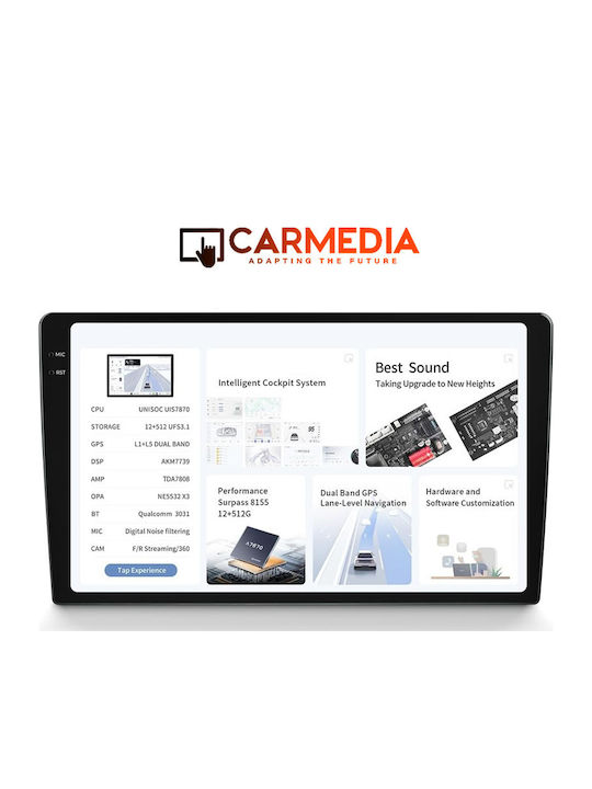 Carmedia Car Audio System for BMW X1 with Touch Screen 9.5 Inches Bluetooth USB AUX Wi-Fi GPS Apple CarPlay Android Auto CD