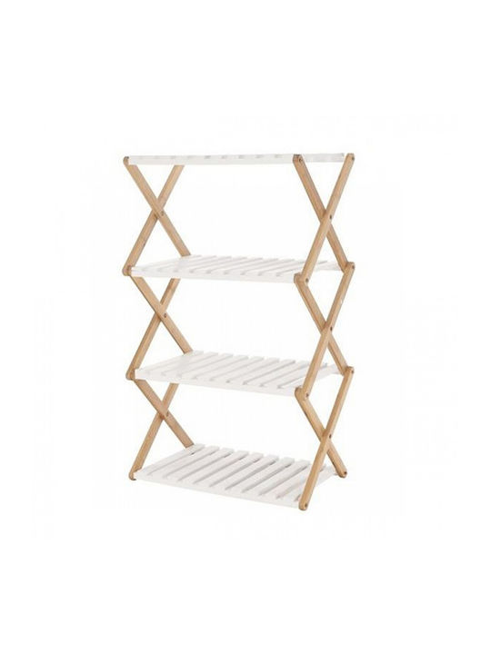 Bamboo Shoe Organizer White 33x25x67cm