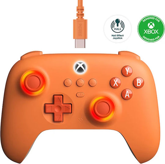 8Bitdo Ultimate C Wired Gamepad with Hall Effect Sticks for Xbox One Xbox Series PC Orange