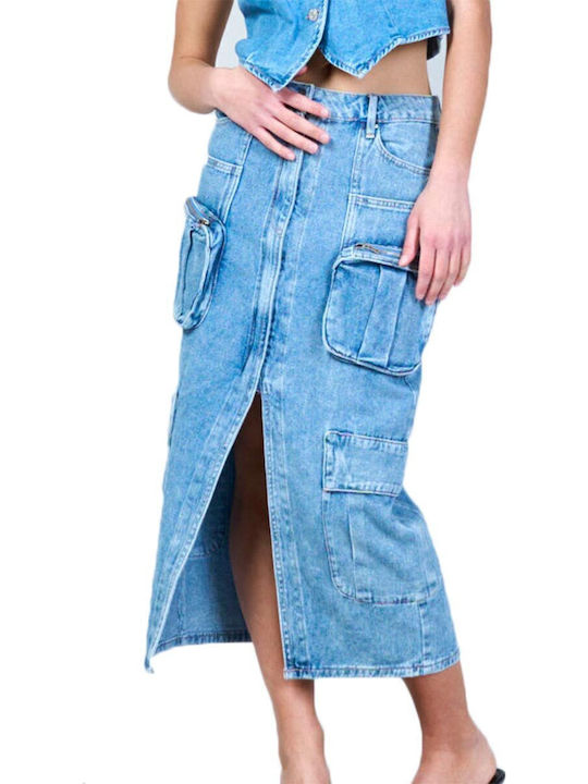 High Waisted Cargo Denim Skirt Γυναικείο Weil922l