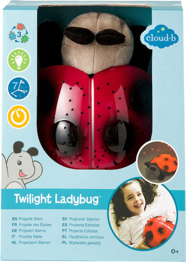 Cloud b Παιχνίδι Ύπνου Twilight Ladybug από Ύφασμα με Φως για Νεογέννητα