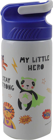 Gim Animals Kids Water Bottle Stainless Steel with Straw 500ml