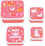 A Little Lovely Company Plastik Kinder Lunchset Rosa