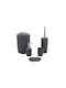 Inter Ceramic Ceramic Gray Bathroom Accessory Set 5 Pieces