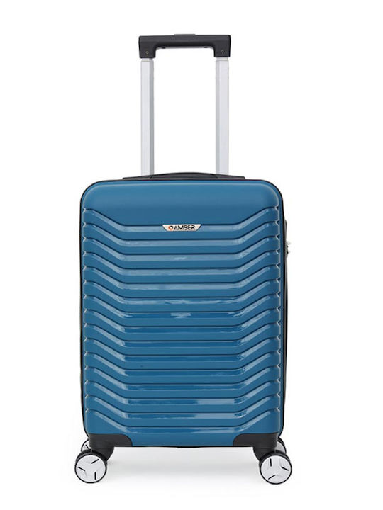 Amber Cabin Travel Suitcase Hard Blue with 4 Wh...