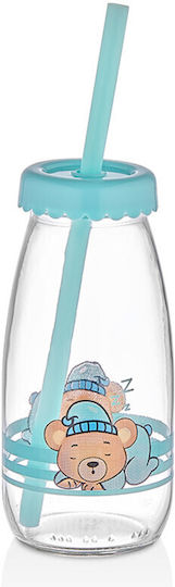Viosarp Glas Wasser aus Glas mit Strohhalm 250ml