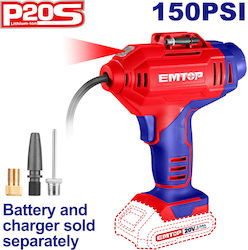 Emtop Τρόμπα Αυτοκινήτου 150PSI με Καλώδιο Αναπτήρα 12V (Χωρίς Μπαταρία)