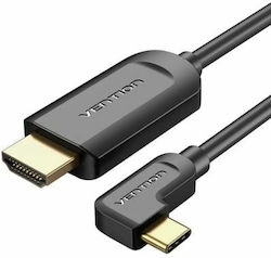 Vention CGVBG Winkel (90°) HDMI-Stecker - USB-C-Stecker 1,5m Schwarzes