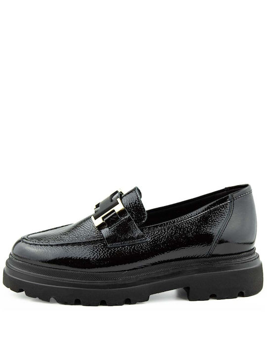 Ragazza Patent Leather Women's Moccasins in Black Color