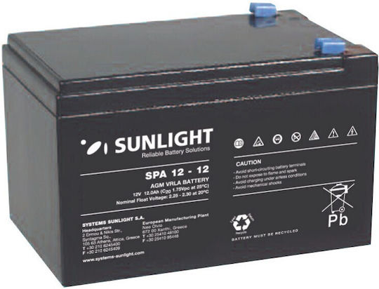 SunLight 0233856-0314396 UPS Battery with Capacity 12Ah and Voltage 12V 1pcs