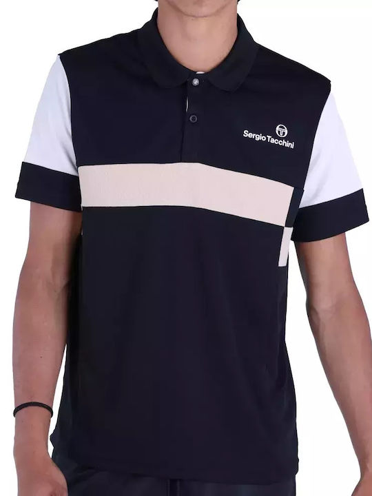 Sergio Tacchini Bluza Bărbătească Polo Neagră