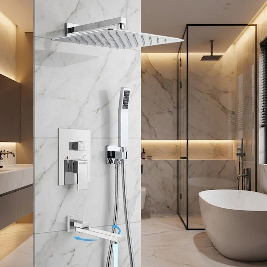Wallex Hydroflow 3x® για Ντουζιέρα 3 Εξόδων Inox Ασημί Wallex Hydroflow 3x® για Ντουζιέρα 3 Εξόδων Inox Ασημί