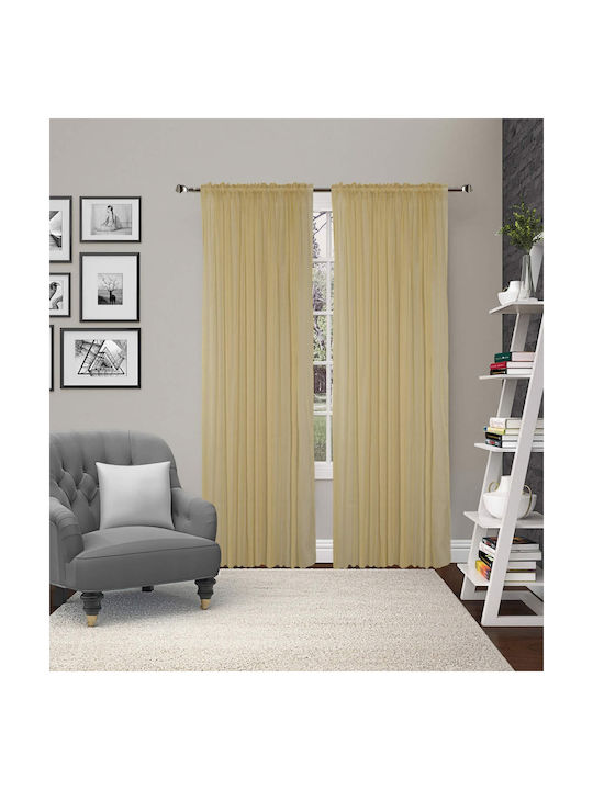 Vasilas Home Curtain With Pencil Pleat Beige 140x270cm