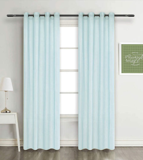 Vasilas Home Κουρτίνα με Τρουκς Μπλε 140x270εκ.