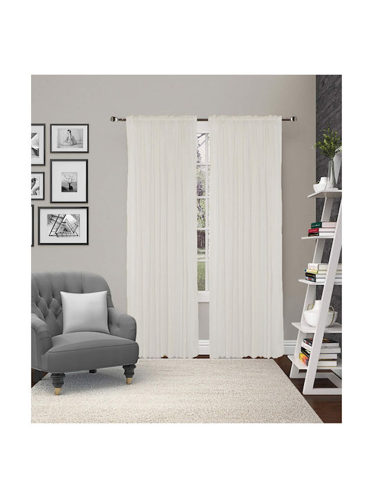 Vasilas Home Vorhang mit Bleistiftfalten Ecru 140x270cm