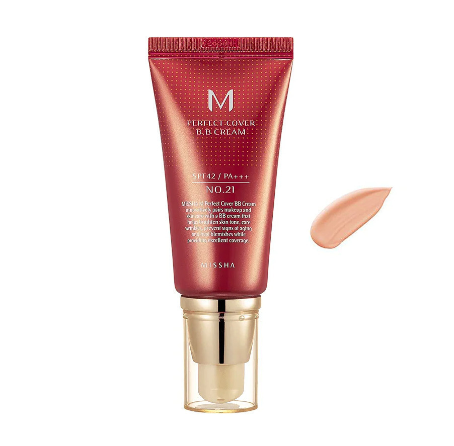Missha Perfect Cover BB 21 Light Beige 24ωρη Κρέμα Προσώπου Ημέρας με SPF42 για Ενυδάτωση, Αντιγήρανση & Ατέλειες με Υαλουρονικό Οξύ & Κολλαγόνο 50ml