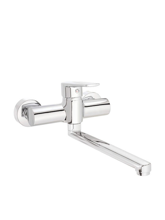 Deante Wall Silver Kitchen Faucet