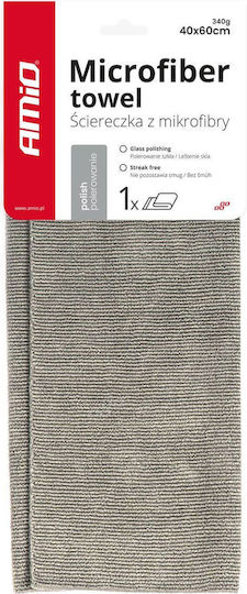 AMiO AMiO Car Microfiber Cloths for Cleaning and Polishing Windows 340gsm Grey 60x40cm