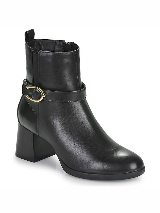 Geox Leder Damen Knöchelstiefel Schwarz