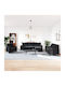 Living Room Furniture Set 3-Seater & 2-Seater & Armchair Black