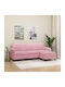 Dreisitzer Sofa Samt Rosa 198x77x80cm