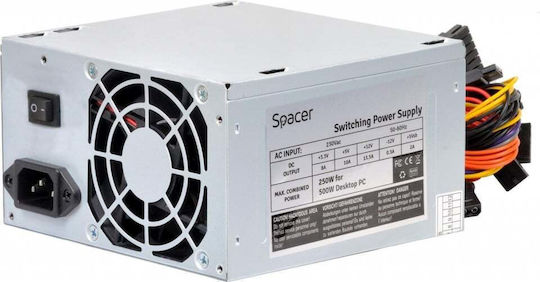 Spacer ATX 500 250W Μαύρο Τροφοδοτικό Υπολογιστή Full Wired