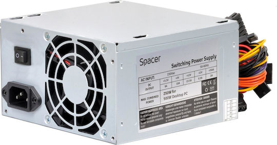 Spacer ATX 500 250W Μαύρο Τροφοδοτικό Υπολογιστή Full Wired