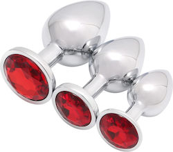 Passion Labs Anal Plugs Set Red 1pcs