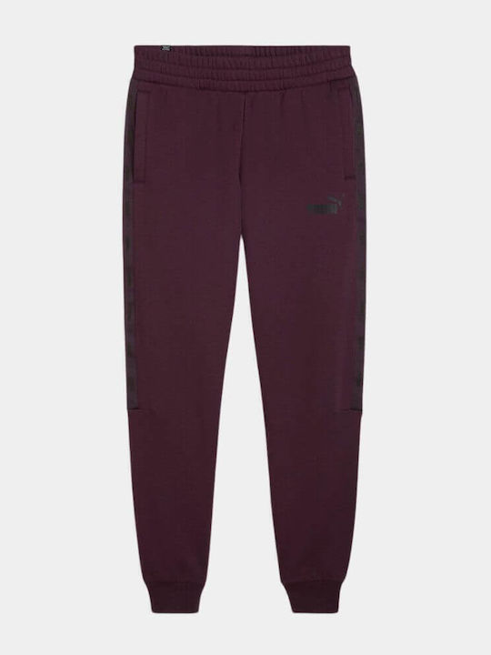 Ess+ Tape Sweatpants with Elastic Aubergine