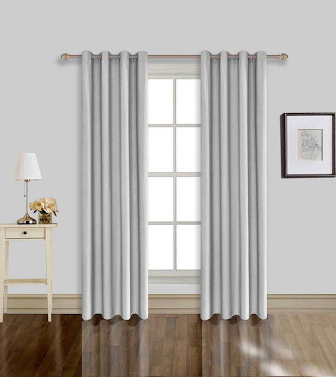 Vasilas Home Κουρτίνα με Τρουκς Γκρι 140x270εκ.