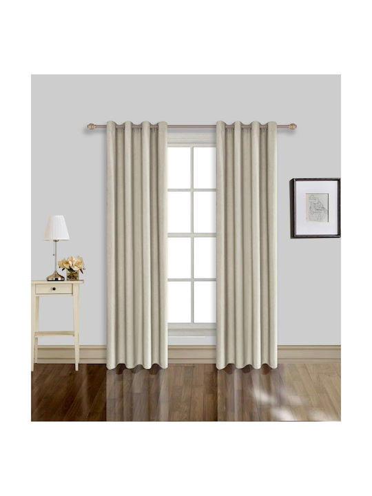 Vasilas Home Vasilas Home Vorhang mit Grommets Beige 140x270cm