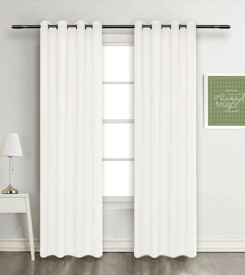 Vasilas Home Κουρτίνα με Τρουκς Εκρού 140x270εκ.