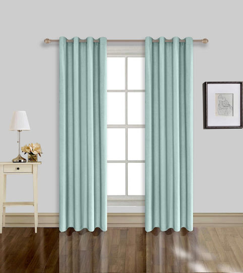 Vasilas Home Κουρτίνα με Τρουκς Μπλε 140x270εκ.