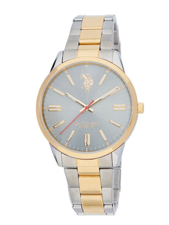 U.S. Polo Assn. Men's Watch Battery with Silver Metal Bracelet