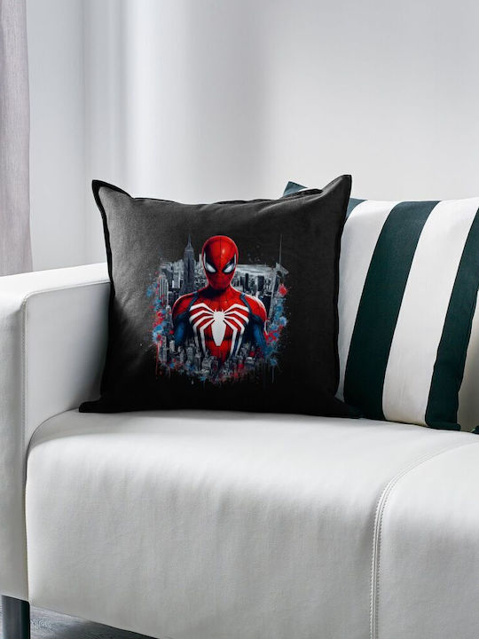 Spiderman City Μαξιλάρι Καναπέ Μαύρο 100% Βαμβά...