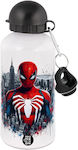 Koupakoupa Spiderman City Kinder Trinkflasche Thermos Spiderman Aluminium mit Strohhalm Weiß 500ml