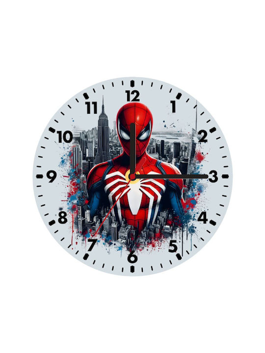 Koupakoupa Kinder Wanduhr Spiderman City Hölzernes 20εκ.