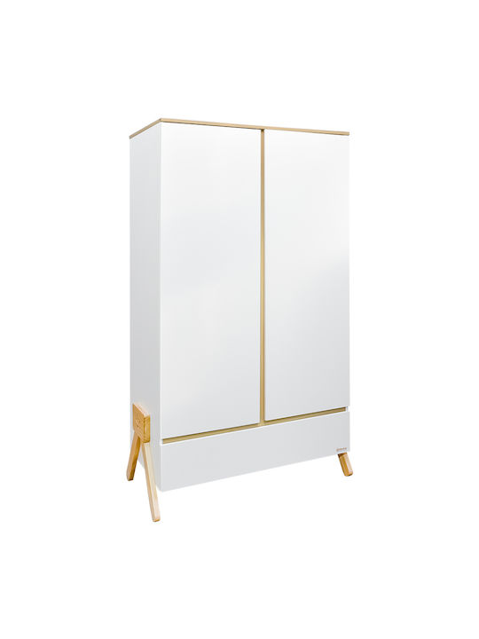 Monna Δίφυλλη Ντουλάπα Λευκή 104.5x54.5x194cm Monna Δίφυλλη Ντουλάπα Λευκή 104.5x54.5x194cm