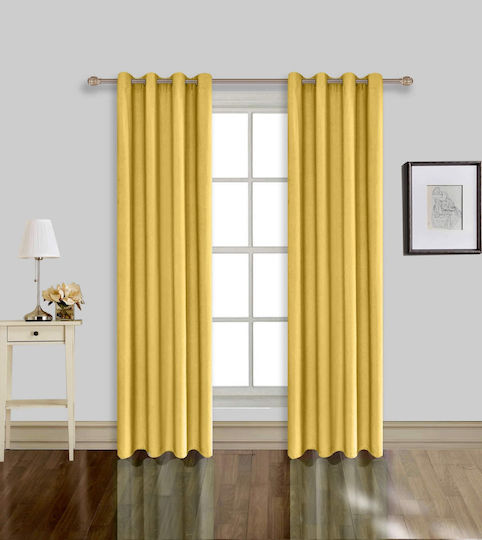 Vasilas Home Vasilas Home Vorhänge mit Grommet Gelbe 140x270cm