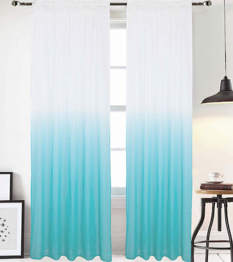 Vasilas Home Κουρτίνα με Τρέσα Rainbow Γαλάζια 140x270εκ.