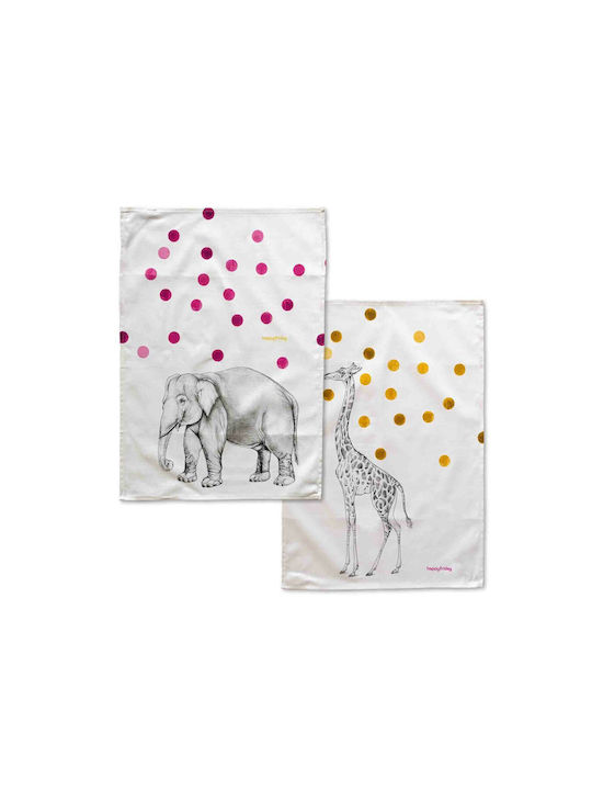 HappyFriday Savanna Towel made of 100% Cotton 70x50cm 2pcs