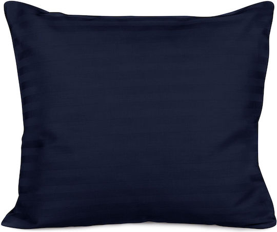 Satin Baumwolle Kissenbezug Gestreift Marineblau/50x60