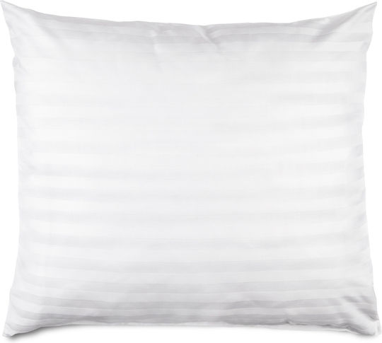 Satin Bambus-Baumwolle Kissenbezug Streifen Weiß/50x60