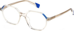 Furla Plastic Eyeglass Frame Brown VFU578 07T1