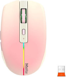 Meetion BTM002 Ασύρματο Bluetooth Ποντίκι Ροζ