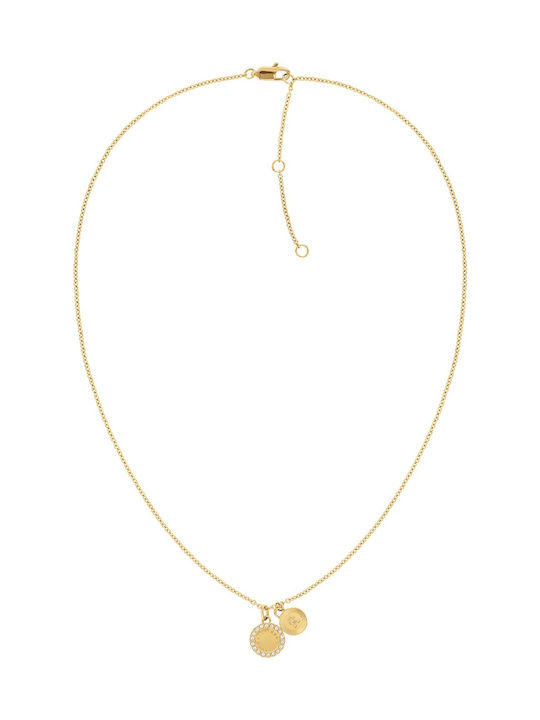 Tommy Hilfiger Necklace from Gold Plated Steel with Zircon